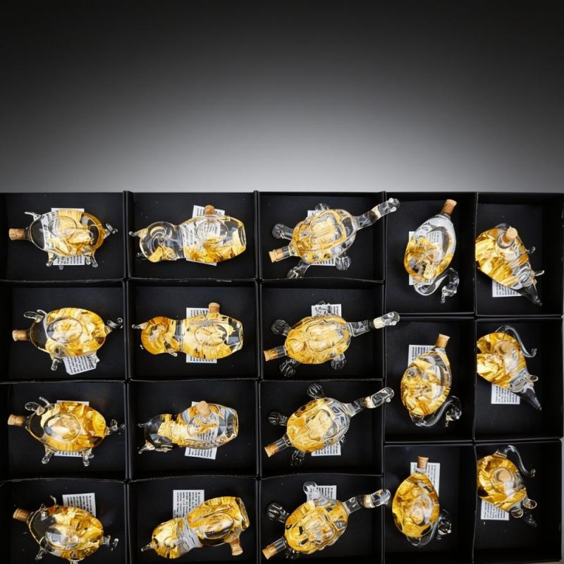 Figuras Surtidas Vidrio Soplado Oro. Set 18 Un.