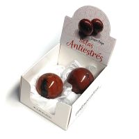 Cajita Bolas Antiestrés Jaspe Rojo.