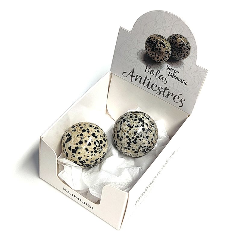 Coffret Boules Anti-Stress Jaspe Dalmatien.