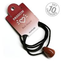 Tumbled Red Jasper Pendant with cord. Set 10 Un.