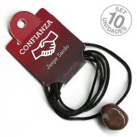 Colgante Rodado Jaspe Sardo. Set 10 uni.