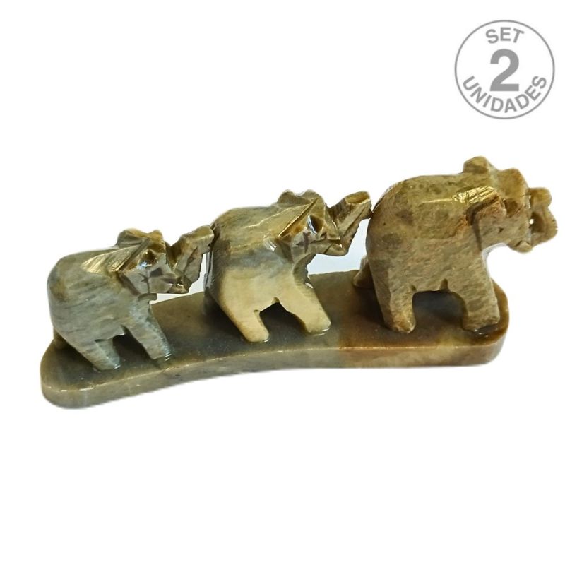 Steatite Elephants. Set 2 Un.