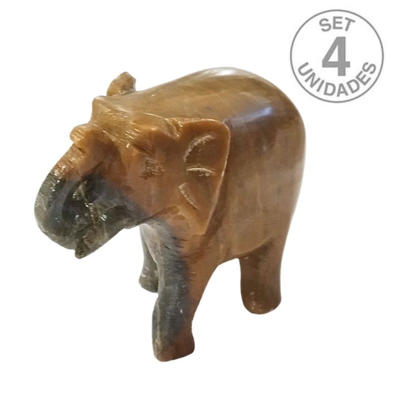 Elefante de Esteatita. Set 4u.