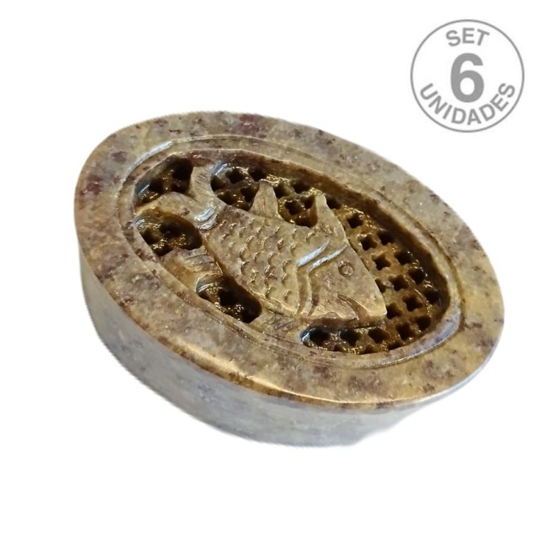 Cajitas Esteatita ovaladas (6u.)