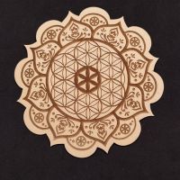 Símbolo Flor de la Vida en madera (20cm).