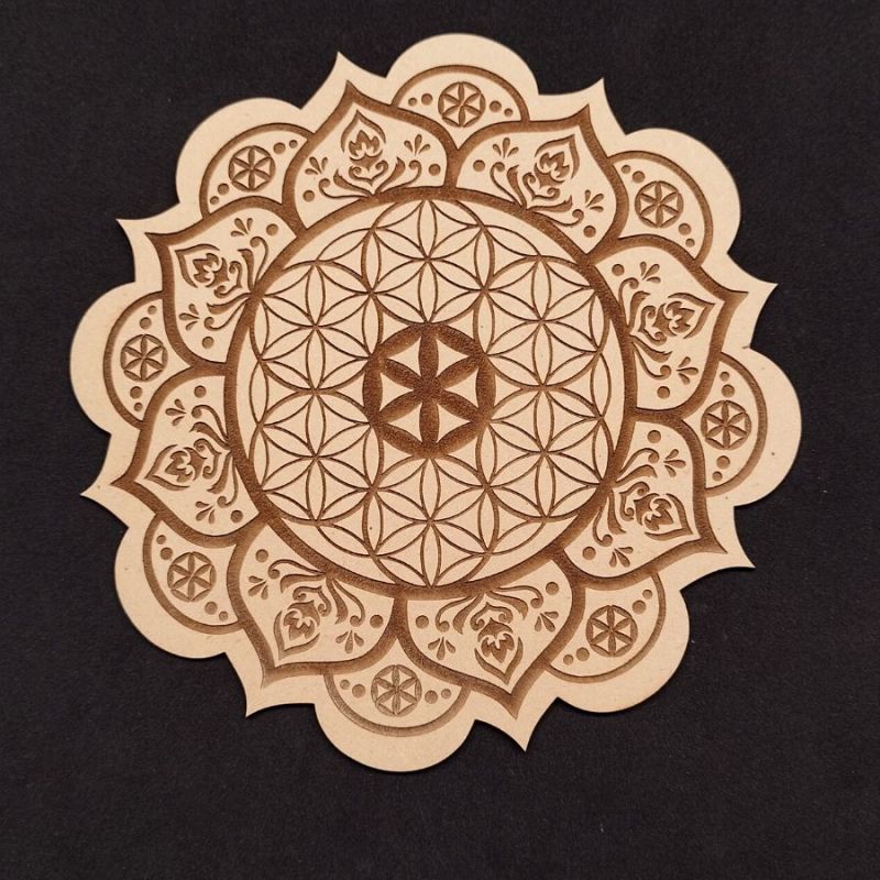 Símbolo Flor de la Vida en madera (20cm).
