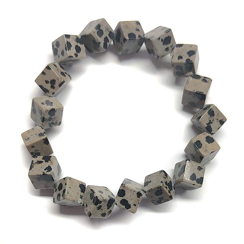 Pulsera Cubo Jaspe Dálmata.