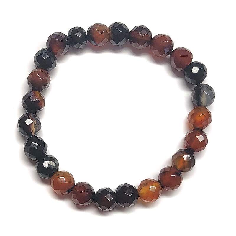 Pulsera Ágata Fuego "B" (bola 8mm)