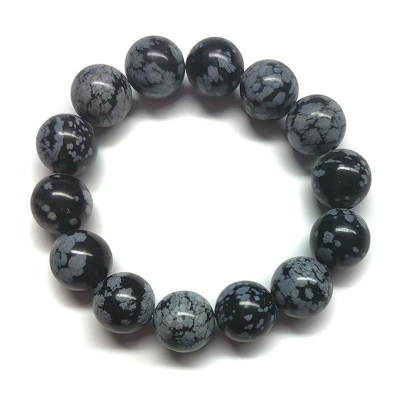 Pulsera Obsidiana Nevada (bola 14mm)