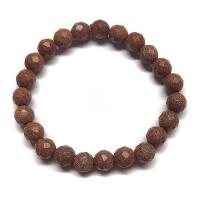 Pulsera Facetada de Aventurina Dorada (bola 8mm)