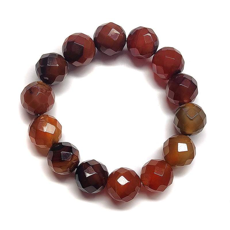 Pulsera Ágata Fuego "B" (bola 14mm)