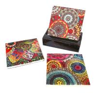 Set de 4 Posavasos de cerámica. Mandalas