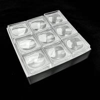 Caja-lupa Plástico 25x25x25mm. Set 9Un