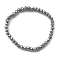 Pulsera Facetada Plateada (Bolas 6mm)