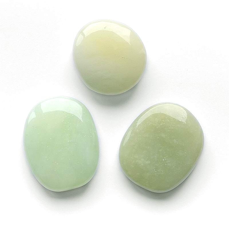 Chakra Jade Verde (Rodado Plano). Set 3 un.