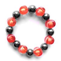 Pulsera Magnética Cristal G. Rojo. Set 10un