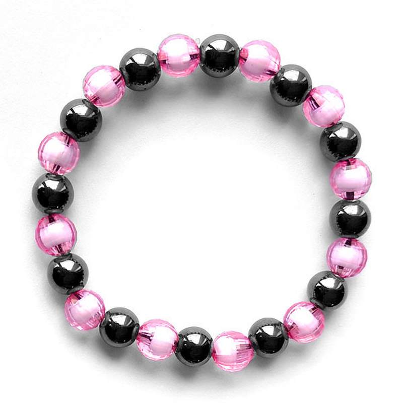 Bracelet Magnétique Cristal Rose. Set 10un