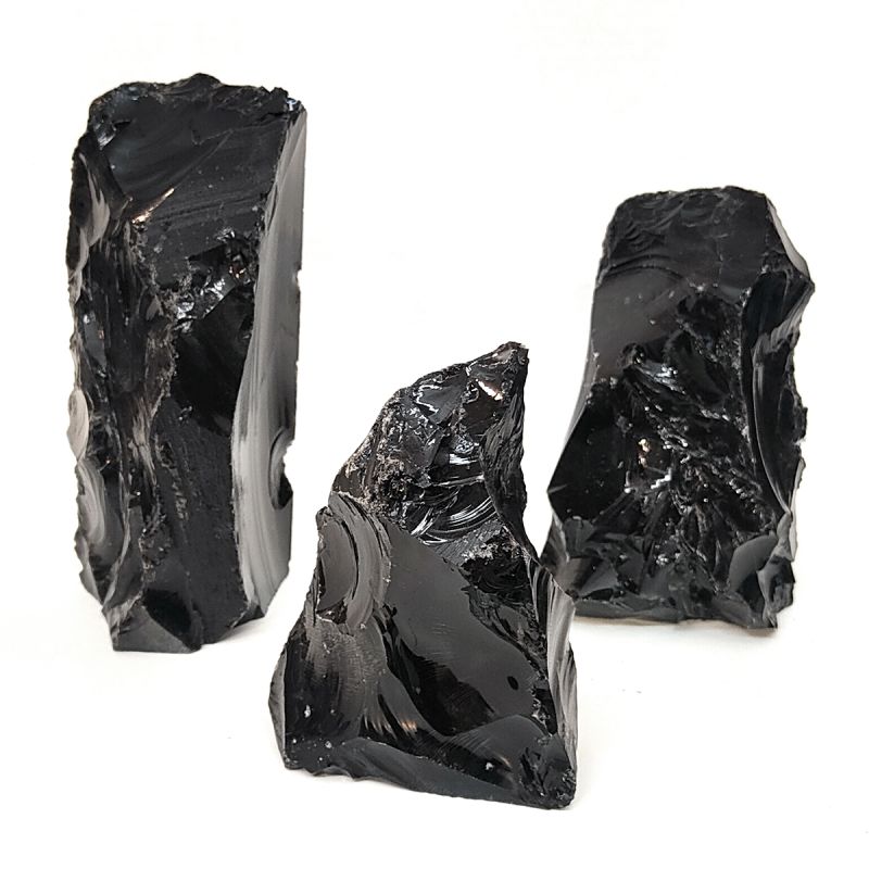 Obsidiana Negra (Mexico) Base cortada. Precio/unidad