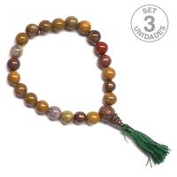 Pulsera Mala Jaspe Océano (verde) Set 3u.
