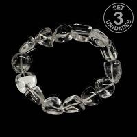 Pulsera Cristal de Roca Rodado Irregular (set 3u.)