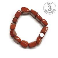 Pulsera Jaspe Rojo Rodado Irregular (set 3u.)