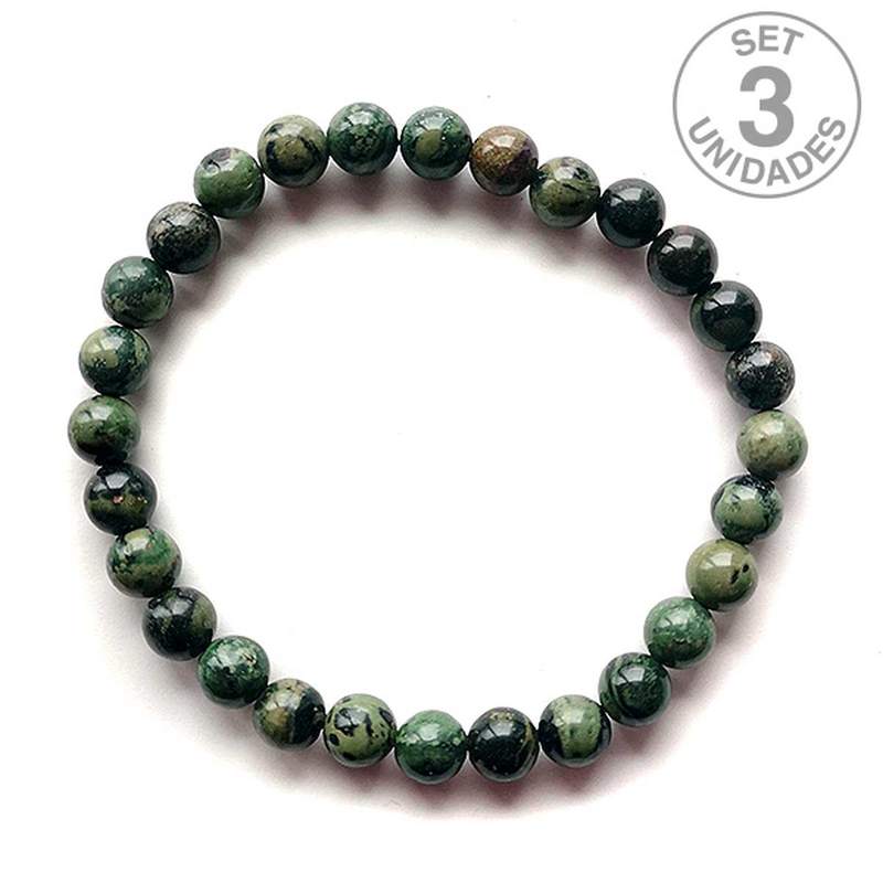 Pulsera Jaspe Kambaba bola 6mm. (Set 3u)