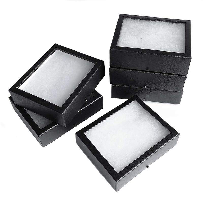 Set 6 cajas tapa cristal.