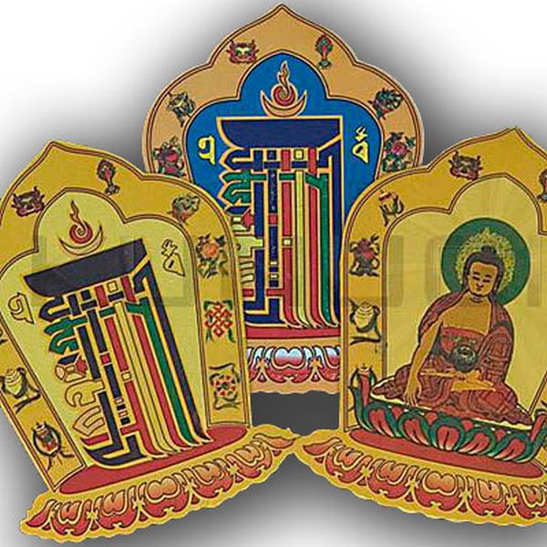 Buddhist Sticker Metal. 150mm. Set 3 un.