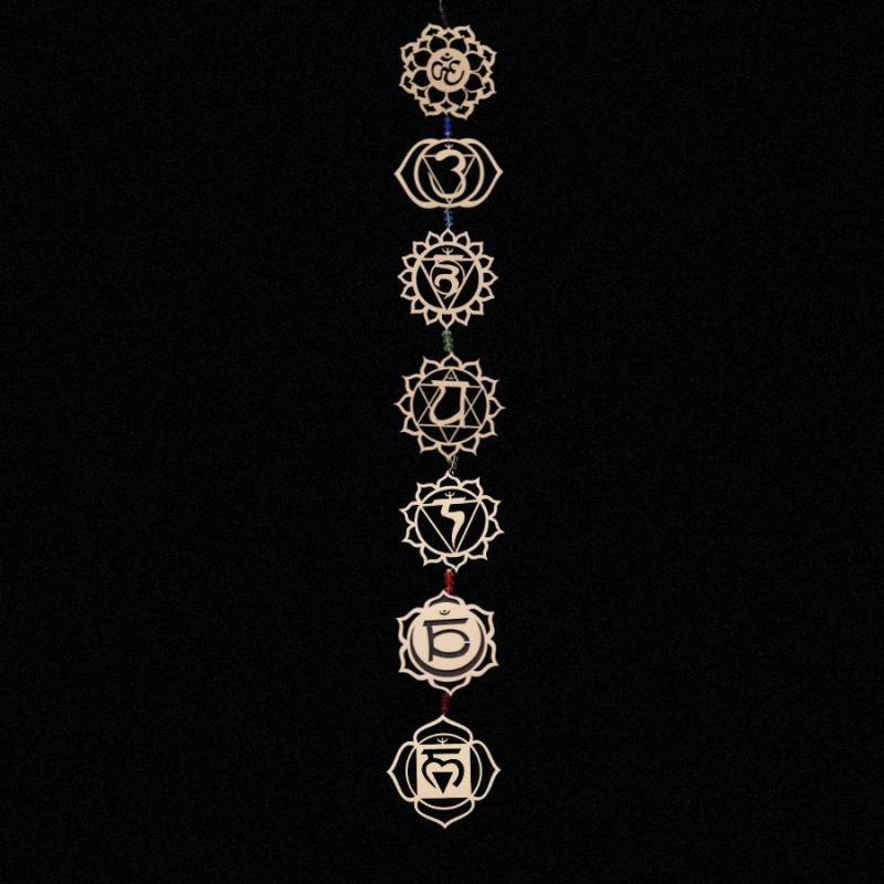 Adorno móvil 7 Símbolos Flor de Loto y Chakras (78 cm)