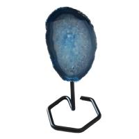 Chapa de Ágata Azul con pie metálico