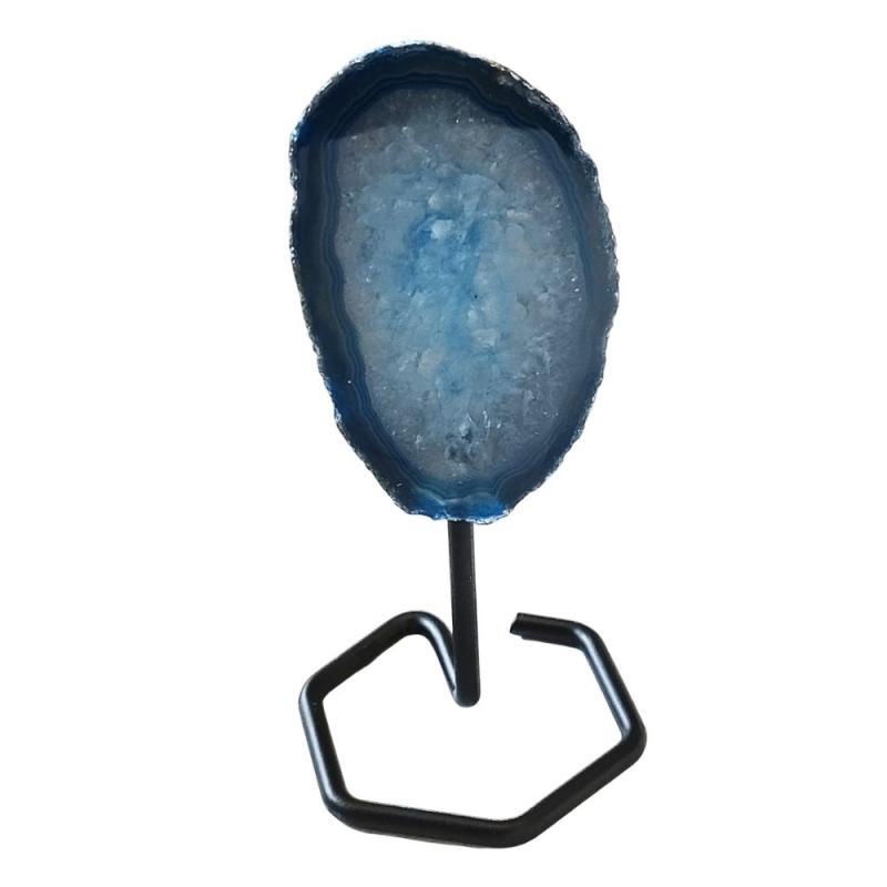 Chapa de Ágata Azul con pie metálico