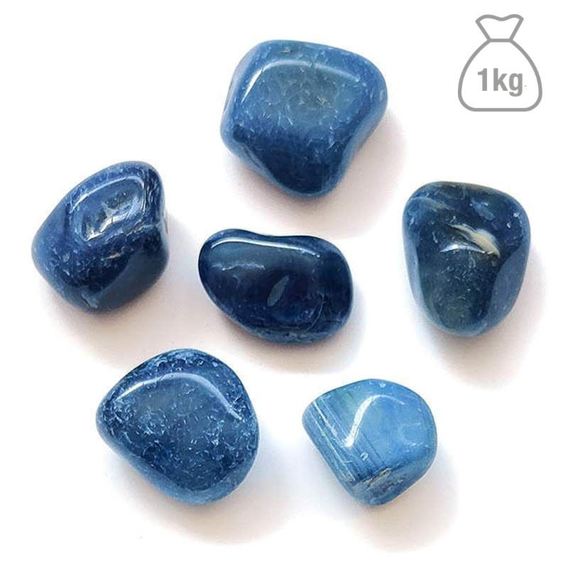 Medium Tumbled Blue Agate. 1kg Bag.