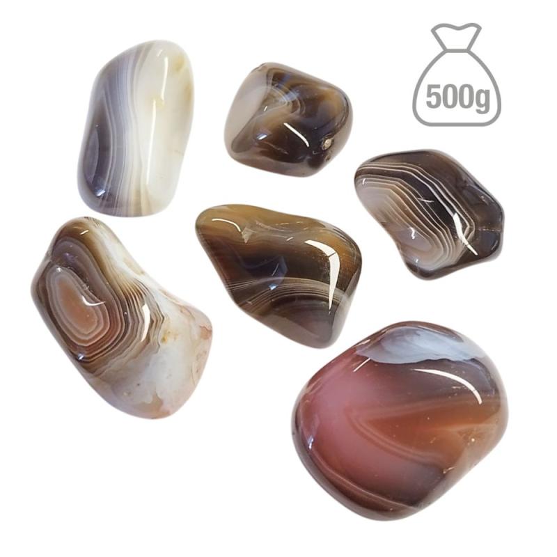 Ágata Botswana Gris Rodado Mediano. Bolsa 500g