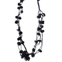 Collar de Ágata Negra Rodada. Set 5 un.