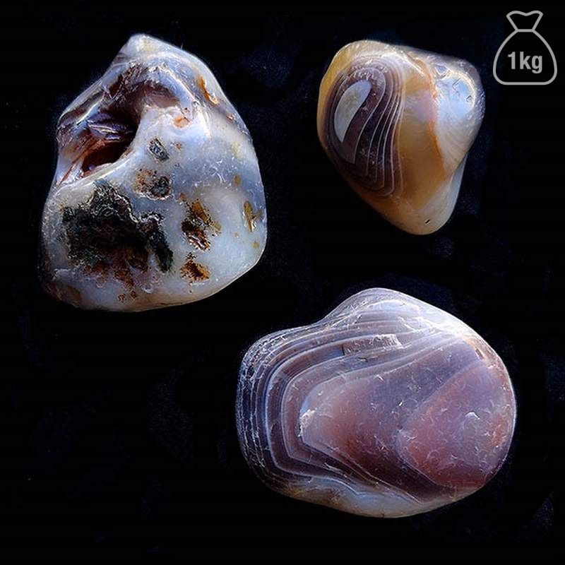 Agate Botswana Pierre Semi-poli. Sac 1kg