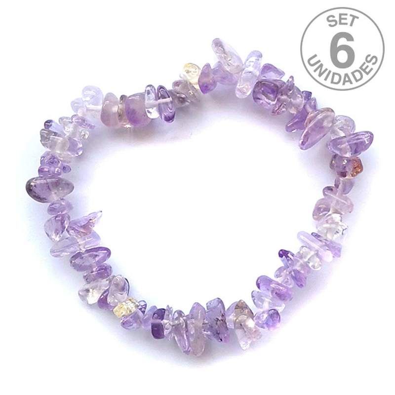 Ametrine Chip Bracellet. Set 6 Un.
