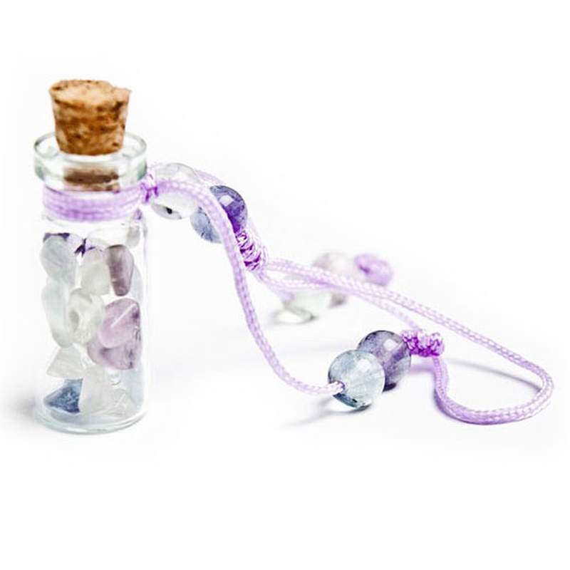 Amuleto Botella Fluorita. Set 10un