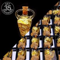 Amphore Verre Soufflé Or. Set 35 un.