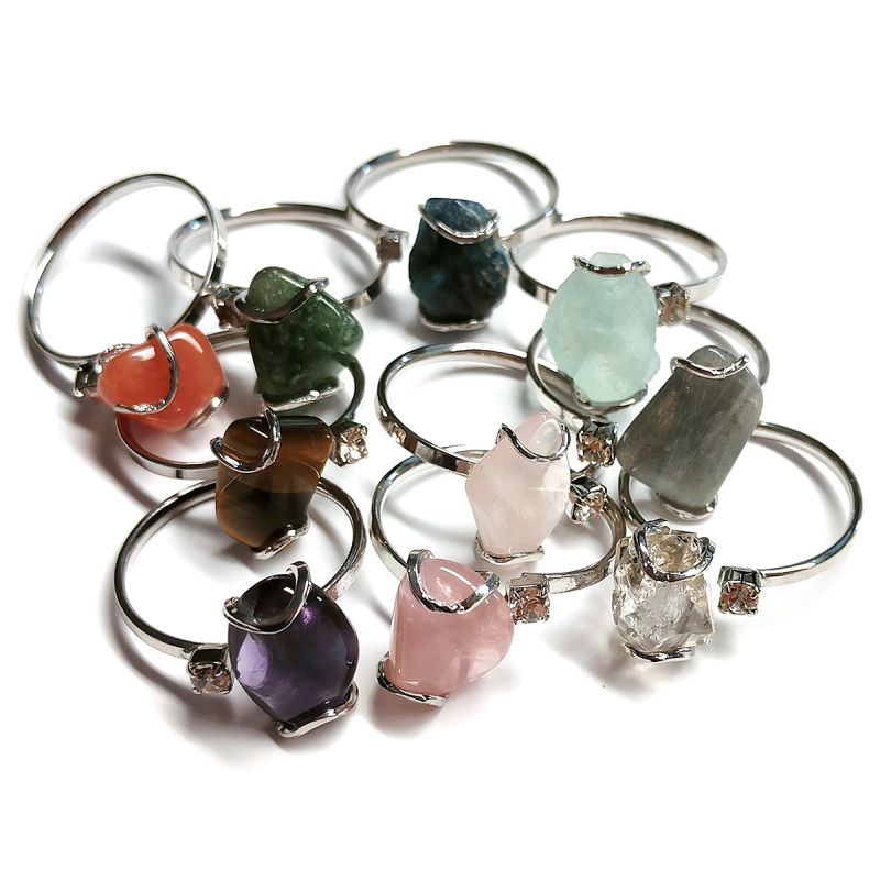 Anillo adaptable con Mineral. Set 10 Un.