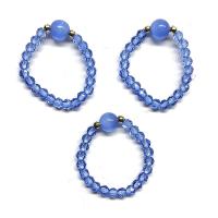 Dark Blue Agate Ring (Ball 4mm). Set 3 Un.