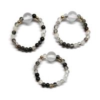 Anillo Cuarzo con Turmalina (Bola 4mm). Set 3 Un.