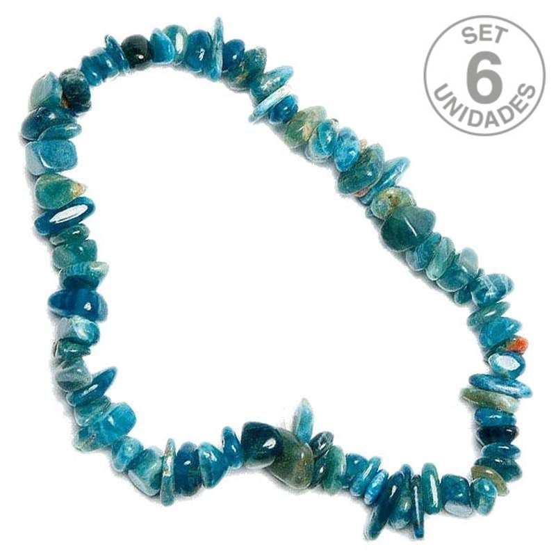 Bracelet Chips Apatite. Set 6 Un.