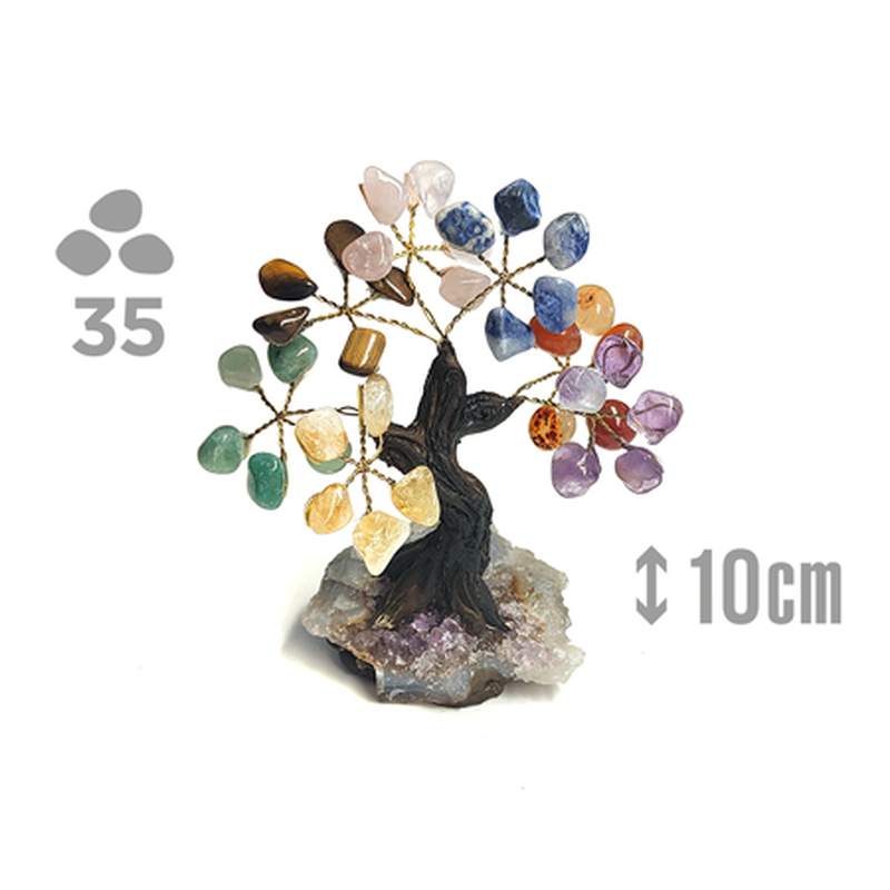 Árbol Chakras (35 piedras) y base drusa Amatista.