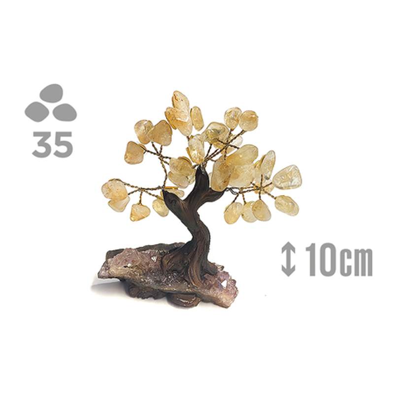 Citrine Stone Tree (35 stones) and Amethyst druse base.