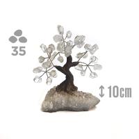 Árbol Cristal Roca (35 piedras) y base drusa Amatista.