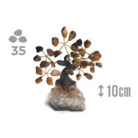 Árbol Ojo de Tigre (35 piedras) y base drusa Amatista.