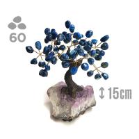 Árbol Ágata Azul (60 piedras) y base drusa Amatista.