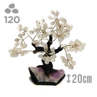 Árbol Cristal Roca (120 piedras) y base drusa Amatista.