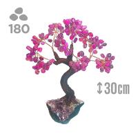 Árbol Agata Rosa (180 piedras) y base drusa Amatista.