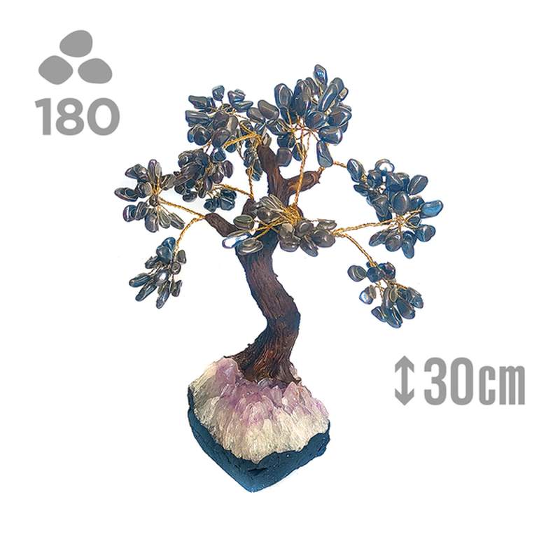 Arbre Hematite (180 pierres) et socle druse améthyste.
